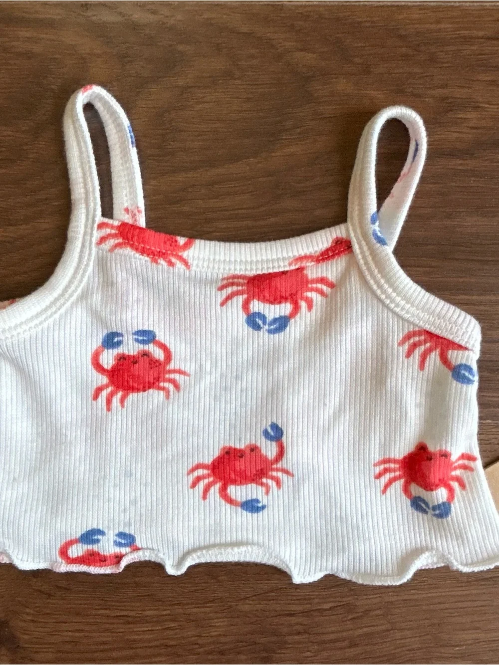Angel Dear Crabby Cuties Tank Top and High Waisted Shorts Set 3-6m